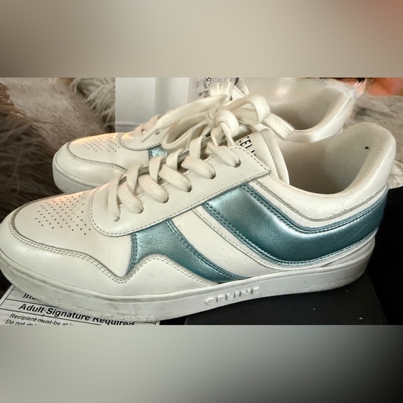 Celine Blue Leather Colorblock Pattern Sneakers - Picture 7 of 9